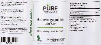 PureFormulas Ashwagandha 500 mg - supplement