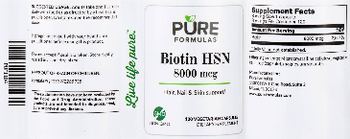 PureFormulas Biotin HSN 8000 mcg - supplement