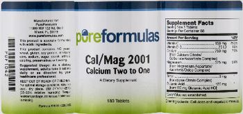 PureFormulas Cal/Mag 2001 Calcium Two To One - supplement