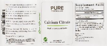 PureFormulas Calcium Citrate - supplement