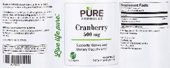 PureFormulas Cranberry 500 mg - supplement