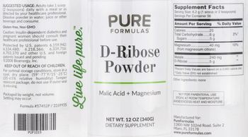 PureFormulas D-Ribose Powder Malic Acid + Magnesium - supplement