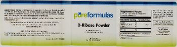 PureFormulas D-Ribose Powder - supplement