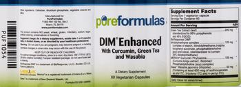 PureFormulas DIM Enhanced With Curcumin, Green Tea And Wasabia - supplement