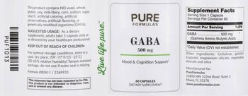 PureFormulas GABA 500 mg - supplement