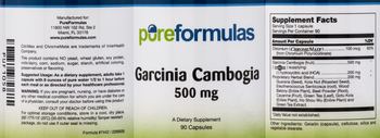 PureFormulas Garcinia Cambogia 500 mg - supplement