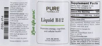 PureFormulas Liquid B12 - supplement