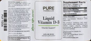 PureFormulas Liquid Vitamin D-3 - supplement