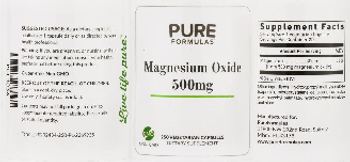 PureFormulas Magnesium Oxide 500 mg - supplement