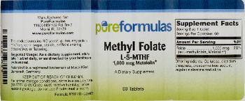 PureFormulas Methyl Folate L-5-MTHF 1,000 mcg Metafolin - supplement