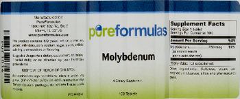 PureFormulas Molybdenum - supplement