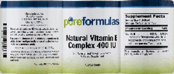 PureFormulas Natural Vitamin E Complex 400 IU (With Unesterfied Mixed Tocopherols) - supplement