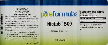 PureFormulas Niatab 500 - supplement