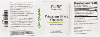 PureFormulas Potassium 99 mg Chelated - supplement