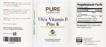 PureFormulas Ultra Vitamin D plus K - supplement