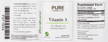 PureFormulas Vitamin A - supplement