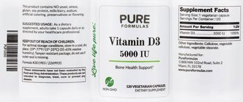 PureFormulas Vitamin D3 5000 IU - supplement