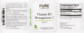 PureFormulas Vitamin K2 Menaquinone-7 - supplement