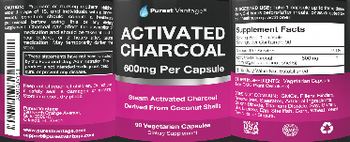 Purest Vantage Activated Charcoal 600 mg - supplement