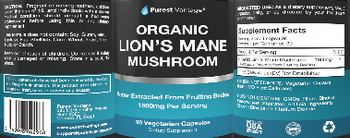Purest Vantage Organic Lion's Mane Mushroom - supplement