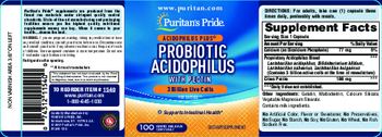 Puritan's Pride Acidophilus Plus Probiotic Acidophilus With Pectin - supplement