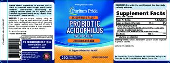 Puritan's Pride Acidophilus Plus Probiotic Acidophilus With Pectin - supplement