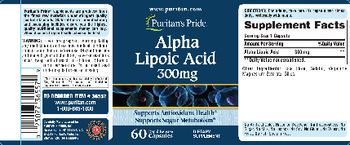 Puritan's Pride Alpha Lipoic Acid 300 mg - supplement