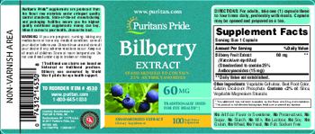 Puritan's Pride Bilberry Extract 60 mg - supplement