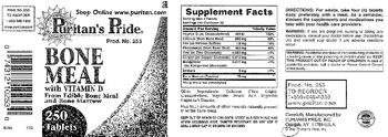 Puritan's Pride Bone Meal With Vitamin D - supplement