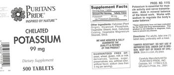 Puritan's Pride Chelated Potassium 99 mg - supplement