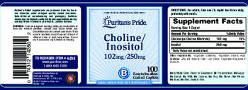 Puritan's Pride Choline/Inositol 102mg/250mg - vegetarian supplement