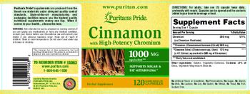 Puritan's Pride Cinnamon With High-Potency Chromium - herbal supplement