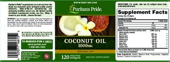 Puritan's Pride Coconut Oil 1000 mg - supplement