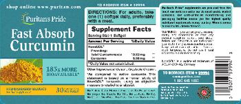Puritan's Pride Fast Absorb Curcumin - herbal supplement