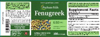 Puritan's Pride Fenugreek 610 mg - herbal supplement