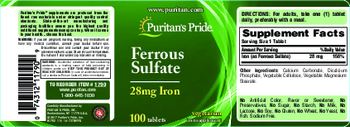Puritan's Pride Ferrous Sulfate - iron supplement