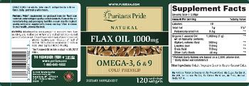 Puritan's Pride Flax Oil 1000 mg - supplement