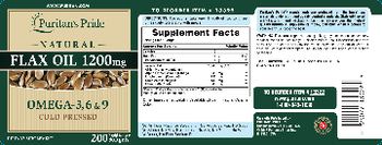 Puritan's Pride Flax Oil 1200 mg - supplement