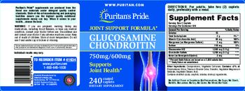 Puritan's Pride Glucosamine Chondroitin 750 mg/600 mg - supplement