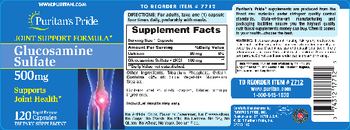 Puritan's Pride Glucosamine Sulfate 500 mg - supplement