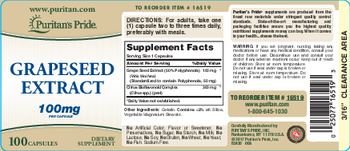 Puritan's Pride Grapeseed Extract 100 mg - supplement