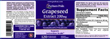 Puritan's Pride Grapeseed Extract 200 mg - supplement