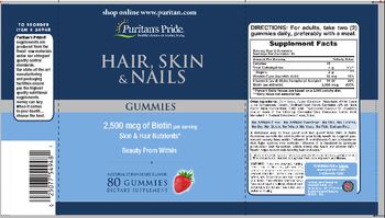 Puritan's Pride Hair, Skin & Nails Natural Strawberry Flavor - supplement