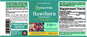 Puritan's Pride Hawthorn Extract 150 mg - herbal supplement