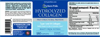 Puritan's Pride Hydrolyzed Collagen - supplement