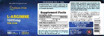 Puritan's Pride L-Arginine 100 mg - amino acid supplement
