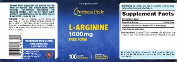 Puritan's Pride L-Arginine 1000 mg - amino acid supplement