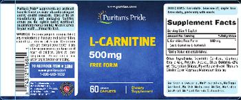 Puritan's Pride L-Carnitine 500 mg - supplement