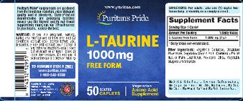 Puritan's Pride L-Taurine 1000 mg - amino acid supplement