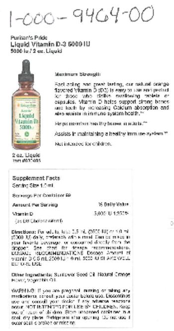 Puritan's Pride Liquid Vitamin D3 5000 IU - 
